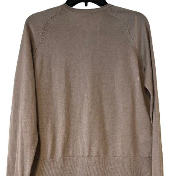 LOFT Light Mauve 30% Wool Crochet Front Cardigan - Large - Picture 2 of 4